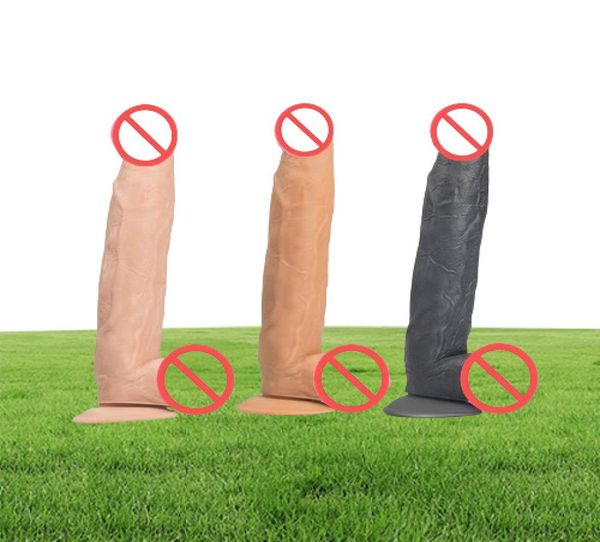 12 pollici enormi giocattoli sessuali di dildo di dildo per donne Dildos neri realistici Masturbatore femmina ENORME PENIS DICK DONG3688057