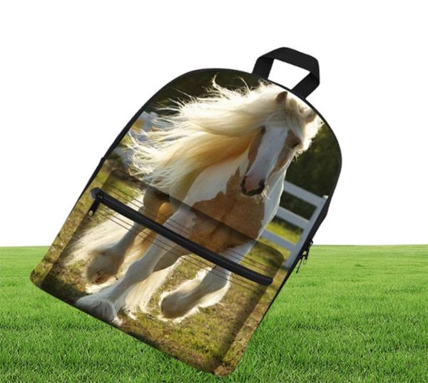 Rucksackpferde gedruckte Leinwand Rucksäcke Teenage Girls 2021 Schultaschen Frauen Mode Travel 3D Animal6286901