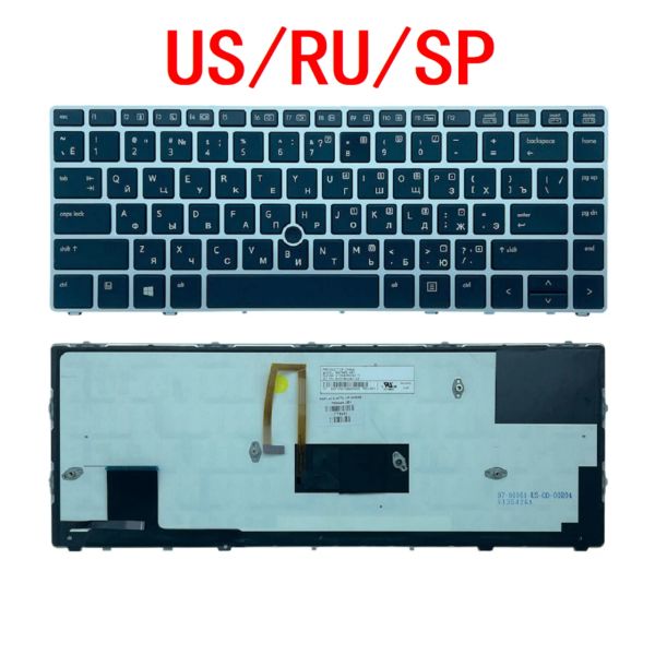 Keyboards Neue US Russian Spanische Laptop -Backbeleuchtung Tastatur für HP Elitebook Folio 9470 9470m 9480 9480m Notebook PC Ersatz