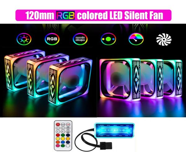 Super New Silent RGB Sync 120mm LED ventole LED PC Velia ventilatore Cooler Regolato Bellissimo LED Multimodi da 12 cm Custodia RGB Cooler5915115