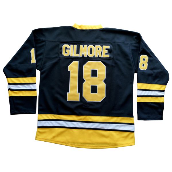 Hóquei Boston Happy Gilmore Jersey 18 Adam Sandler 1996 Movie Ice Hockey Jersey Sport Sweater Sxxxl Black