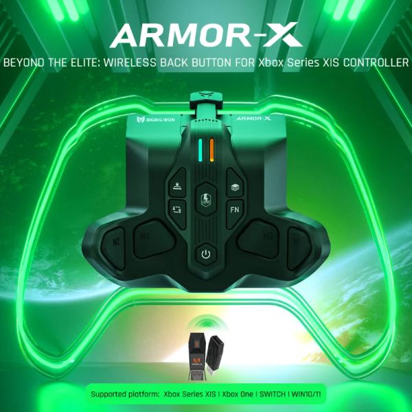 Gamepads Armorx Wireless Back -Taste für die Xbox -Serie S/ X Controller Unterstützung für PS4/ Win/ Switch/ Xbox One Console Gamepad Zubehör