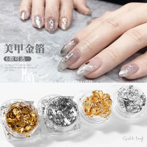 Großhandel von Goldfolie -Drahtfragmenten, Nagelöl -Kleber DIY Dekoratives Gold, Silber und Blechfolie für japanische Nagelverstärkung