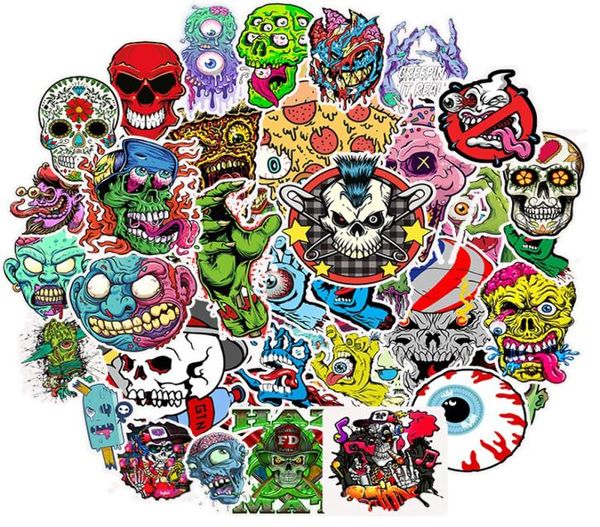 50pcslot Skull Skull Skull Sketers Skeleti DIY adesivo DIY para motocicletas Laptop Guitarboard Laptop Guitar1247452