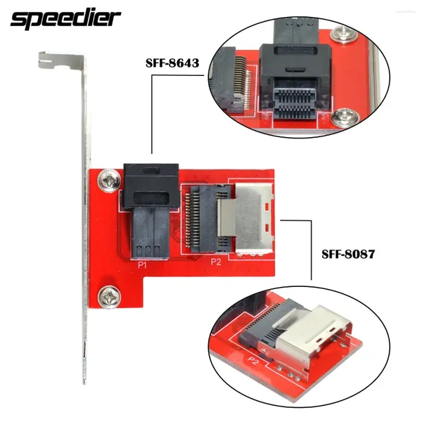 Компьютерные кабели PCI-EXPRESS 4.0 Mini SAS SFF-8087-HD SFF-8643 Женский адаптер PCBA с кронштейном