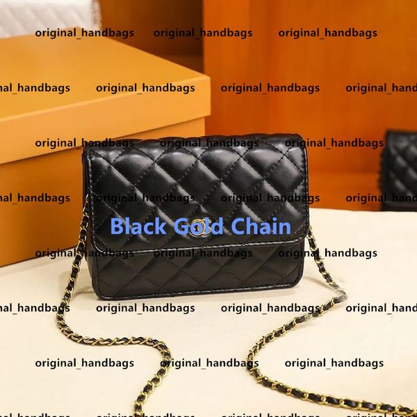 53 Designer -Taschen Frauen Mini WOC -Umhängetaschen mit goldener Ball CF Klappausstattung Klassische kleine Designer -Taschen Lady Schwarze Handtaschen gesteppte Crossbody -Tasche Chanells Wallet Wallet Wallet