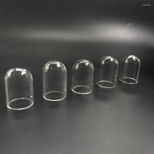 Dekoratif figürinler 10pcs/lot 25x1mm tüp çan kabı şekil cam küreler kabarcık kapak kubbe madalyon kolye şişesi şişe aksesuarları