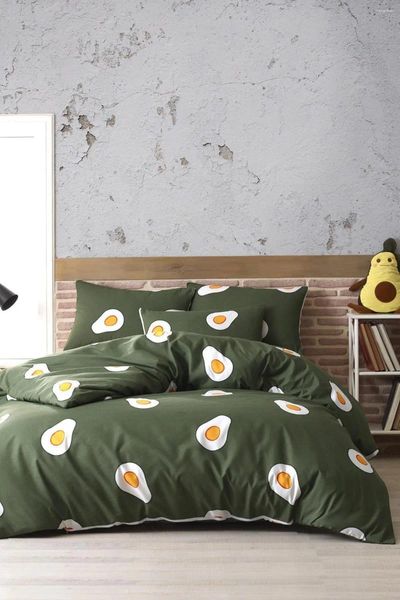 Set di biancheria da letto set da 4 pezzi Cover da letto da letto 3 in 1 stampato giovane cotone di cotone di alta qualità cuscino da cuscino da ricamo da ragazzi
