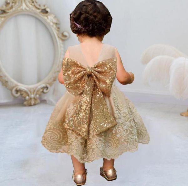 Girl039s Dresses Toddler Gold Seques NABINA BASCHE DREST PAGEANT 1 ° Birthday Kids for Party Wedding Gorgeous Gown Children Princ2245311