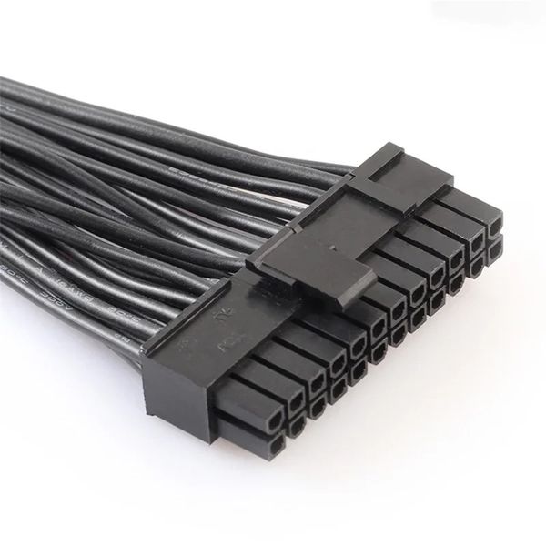 Novo 2024 de folga de 30cm de extensão de cabo duplo de três PSU para 20+4 4 24 pinos ATX MotherBood Power Sync Splitter Cable Converter