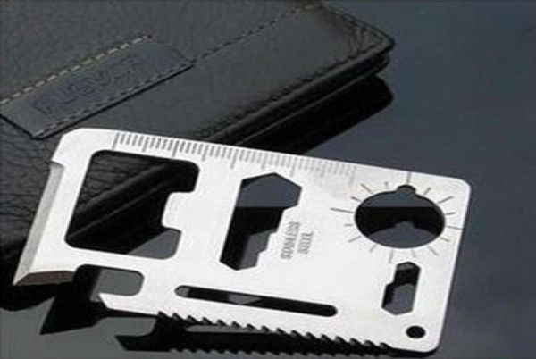 Multi Tools 11 in 1 multifunzione Canda di sopravvivenza da caccia per esterni Chiaccio di credito per campeggio Carola di credito militare 100PCS32302092659068