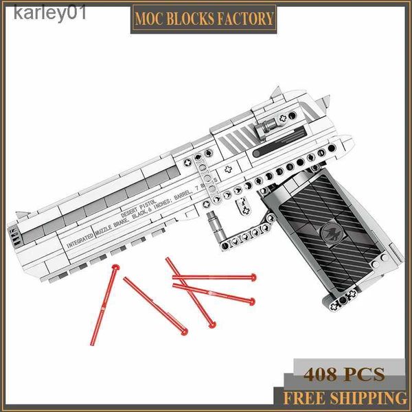 Waffenspielzeug MOC Building Block Pistol Pistol Block Spielzeug Militärwüste Eagle Submarine Modell Kindergebäude Backstein Spielzeug YQ240413