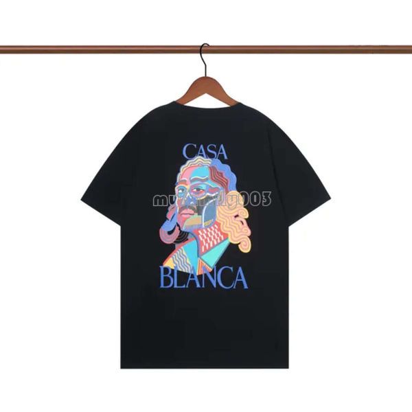 Üst Mens Designer T Shirts Luxe Tshirt Erkekler Kazablanka Lüks Gömlek Top büyük boy tee Kazabaş Gömlek Casa Blanca Giyim Moda Yaz Mürettebat Boyun Kısa 28