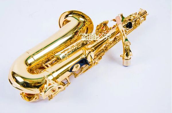 Золотой альт-саксофон с мундштуком Sax E-Flat Music Instrument Professional Лучшее качество Yas-62