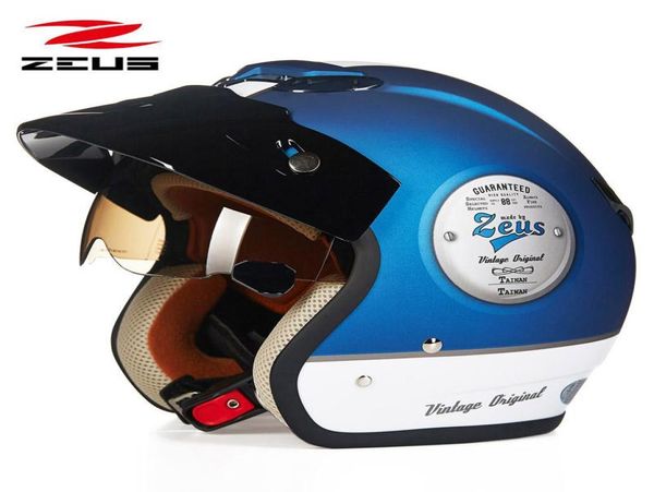 Zeus 381c retrò a metà facciata per casco moto Capaceta Apri faccia vintage 34 casco moto elettrico locomotivo6817634