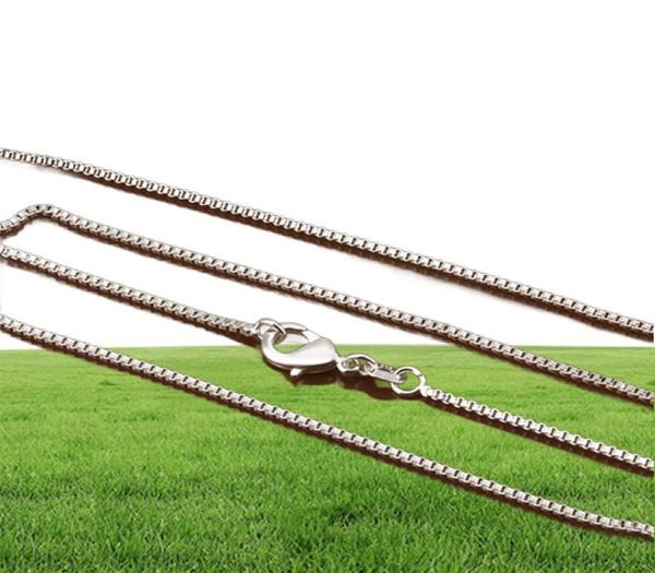 Bulk 1mm 925 Sterling Silver Box -Ketten Halsketten für Frauen Männer Schmuck Anhänger machen 16 18 20 22 24 Zoll9561254