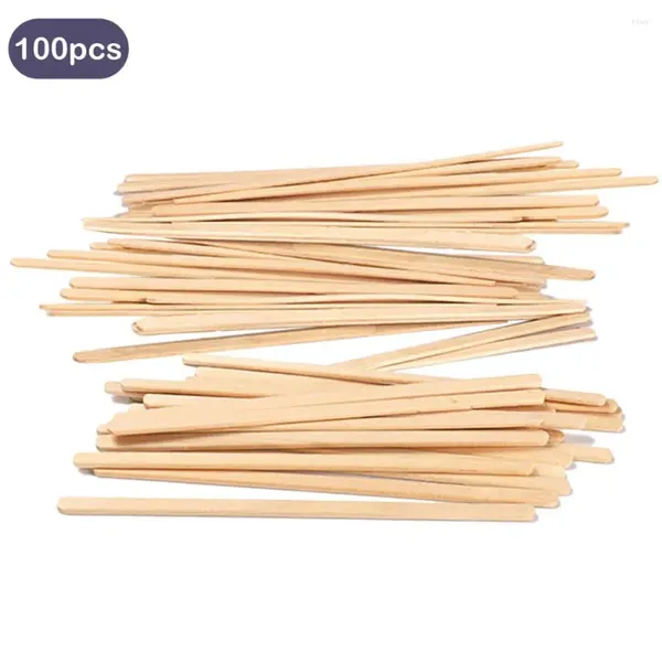 Kaffeeschaufeln Behogar 100pcs 14 cm Holztee Eis Eis am Stiel Lolly Sticks Getränk Rührgerrüche DIY Handherstellung Handwerkswerkzeuge