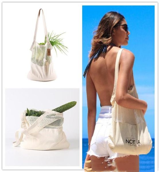 Bolsa de armazenamento portátil bolsa de mercearia reutilizável bolsas de compras de tamanho grande compra sacolas bolsas de malha de algodão