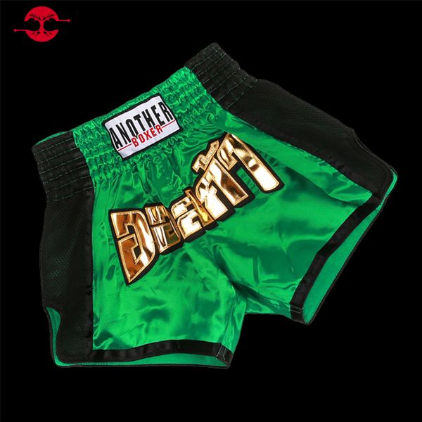 Box -Shorts Frauen Herren Kind Muay Thai Shorts Satin Stoff Kickbox -Hosen Kinder Erwachsene Stickerei MMA Kampfkunstausrüstung