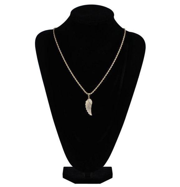 FashionGold Белое золото замаджило CZ Lovers Lovers Angel Countse Counglace Chain Hip Hop Feather Rapper Disterry FO1521851