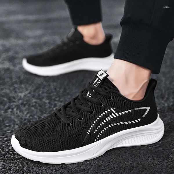 Sapatos casuais moda malha correndo para homens com conforto de luz Light jogging Man ao ar livre esporte tenis calçado masculino masculino