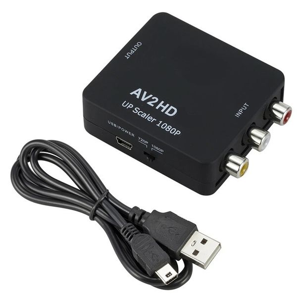 RCA AV/CVSB L/R VÍDEO PARA O ADAPTOR DE VÍDEO DE VÍDEO AD COMPATÍVEL DE HDMI CAIXA DE VÍDEO 1080P SUPORTE NTSC PAL Conversão de alta definição de alta definição