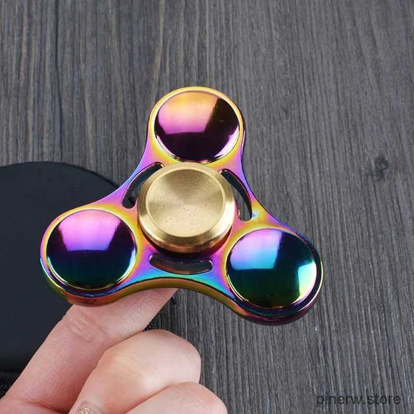 Dekompression Spielzeug heiße farbenfrohe Regenbogen Zappel Spinner Metal Handspinner ca. 5 Minuten für Autismus Rotation Anti -Stress -Spielzeug Kinder Kinder