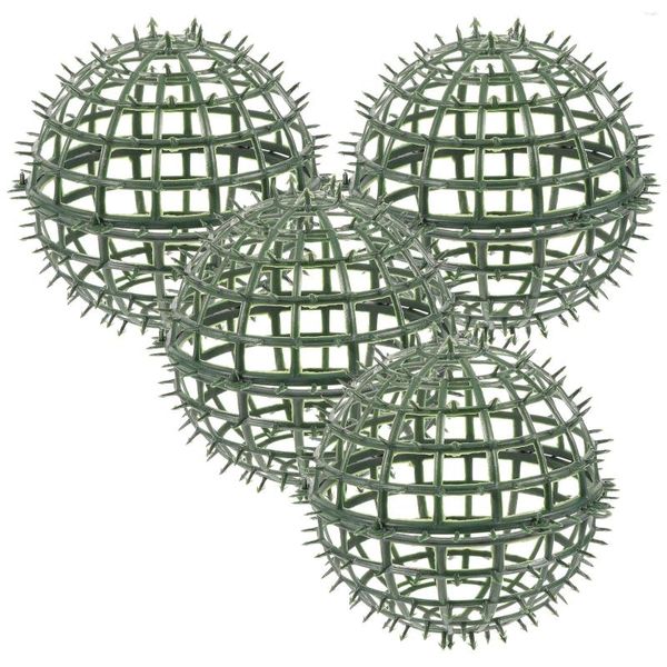 Flores decorativas 4 PCs PCS Artificial Ball Frame Frames Topiária Arranjo de flores Plantas de rack Plantas de gaiola Suporte