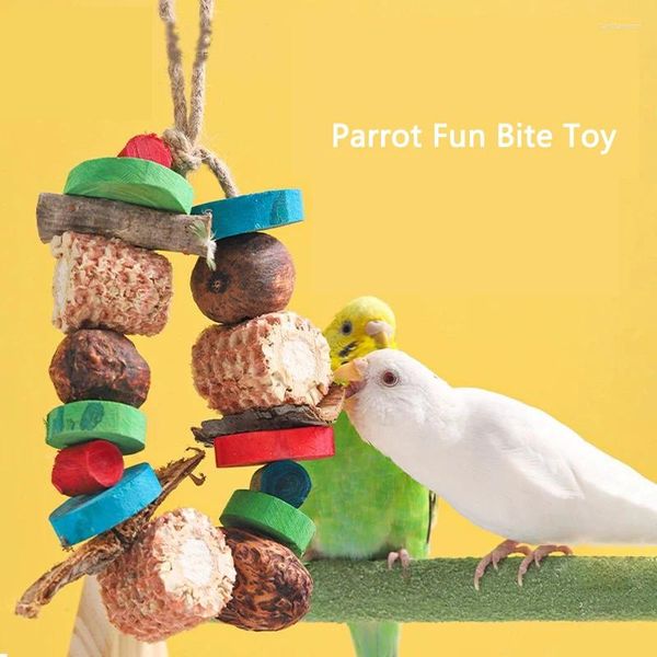Altre forniture per uccelli pappagalli masticati giocattolo educativo molare cockatiel peonia tigre skin decorazione sospesa.