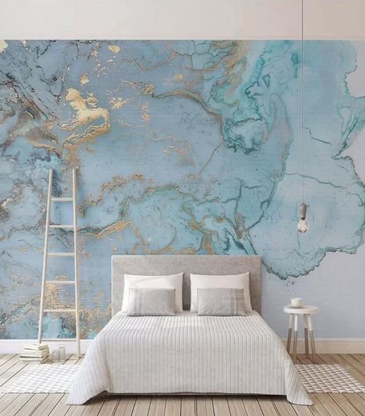 Customized Tapete für Wände Custom Po Wallpaper 3D Stereo Blue Marmor Tape Paper Wandbilder Papel de Parde5910567