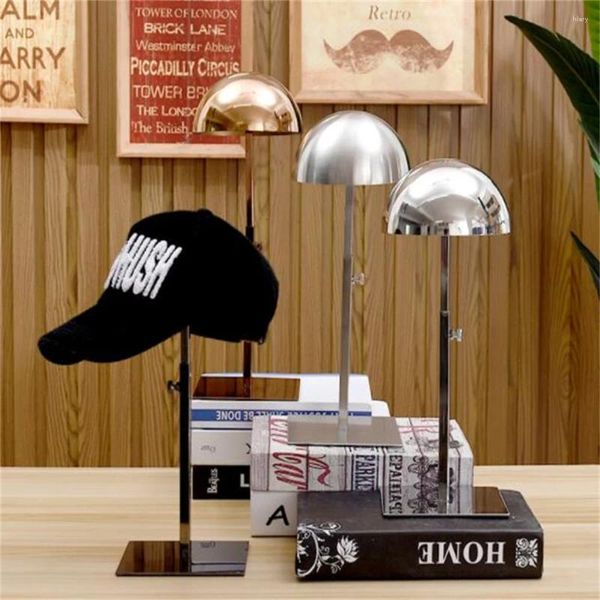 Placas decorativas Moda 4style Gold Metal Male feminino e Kid Mannequin Head for Hat Model Jewelry Glasses Display C053