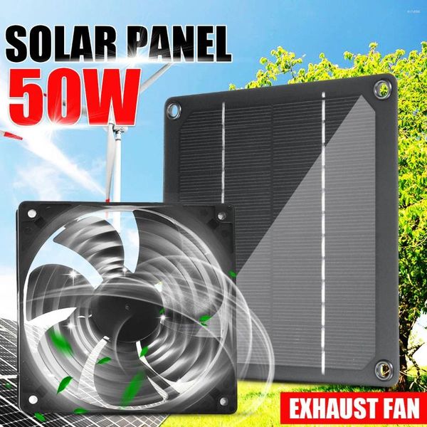 Dekorative Figuren 50W Solar Panel Kit 12V mit Lüfter tragbarer wasserdichte Outdoor für Gewächshaus Hunde Haustierhaus Hausbeatmung Ausrüstung