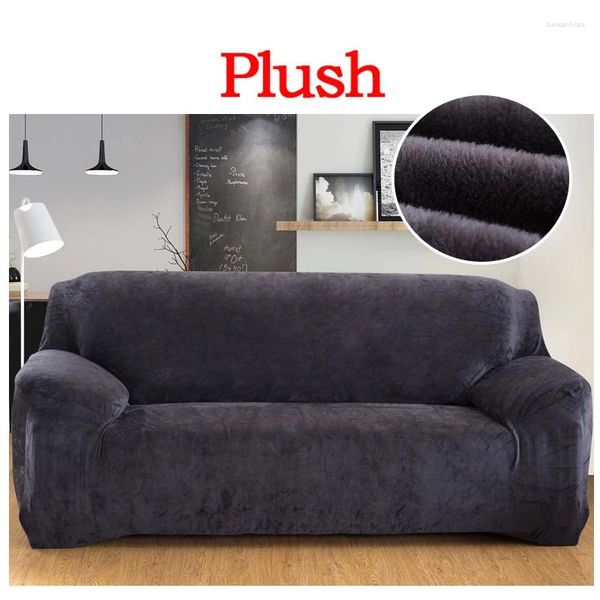 Sandalye kapakları peluş fabirc kanepe kapağı 1/2/3/4 Seater kalın slipcover kanepe sofacvoers streç elastik havlu sarma kaplama