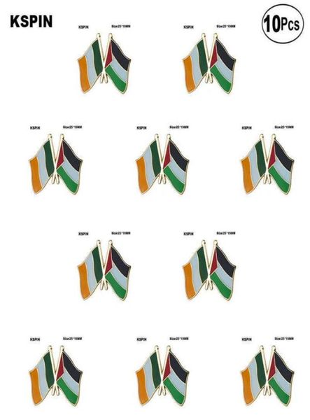 Irlanda Palestina Amizade Lappel Pin Flatge Broche Broche Badges 10pcs muito Lot6605532