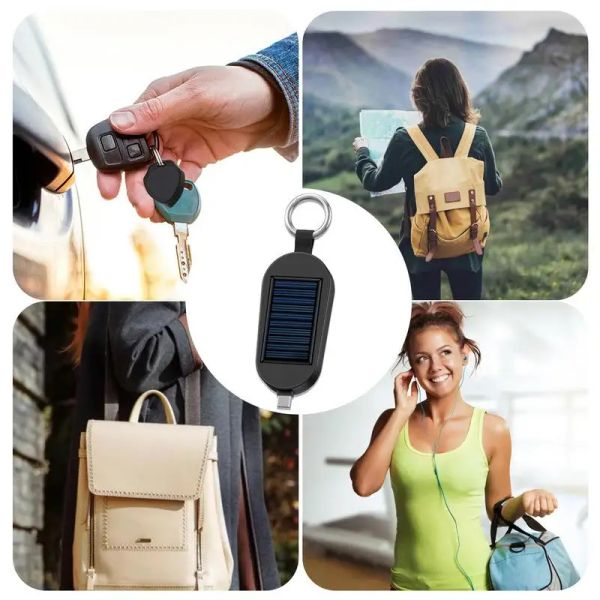 Клавки на солнечные банки с ключом банка Power Power Type C 3000MAH Power Bank Portable Charger с беспроводными часами зарядка для Travel Outdoor