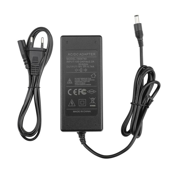 Chargers Aiyima DC19V 4.74A 19V AC100V240V -Adapter EU US -Stecker 5,5 x 2,2 mm Netzteil Ladegerät für Stromverstärker -Laptop