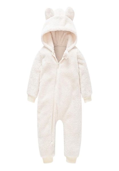 Bebek Yenidoğan Bebek Giysileri Sahte Kürk Matar Suskunları Kızlar Erkekler Ayı Kış Sıcak Kalın Snowsuit Kapşonlu Kalınlaştırılmış Ceket Tulum 202088448