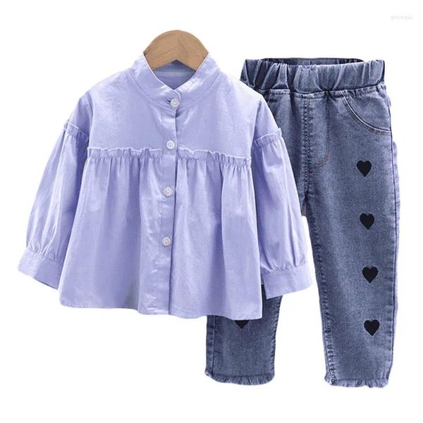 Set di abbigliamento Spring Autunno Childrens Abbigliamento NAMBINI BASCHI COREA SETTO SHITT SHITTH Abito a due pezzi per bambini vestiti per bambini