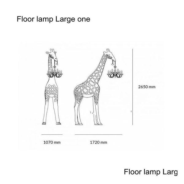 Lâmpadas de piso italiano qeeboo girafa lâmpada personalidade criativa ornamentos de parede ardências de parede de grande iluminação animal entrega dheri