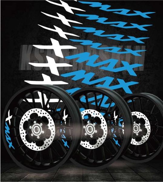 Creative Fashion Racing Tyres Logo Film Trend Dekorative Farbbuchstaben Motorradaufkleber Inner Edge Reflektierende Abziehbilder für Yamaha7929788