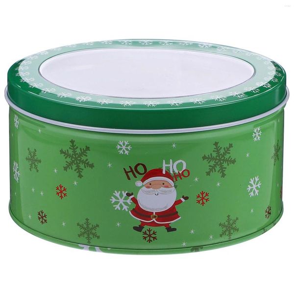 Speicherflaschen Geschenkbox Weihnachten Süßigkeiten Jar Kindergeschenke Urlaub Zinn Container Tinplate Cookie Fenster