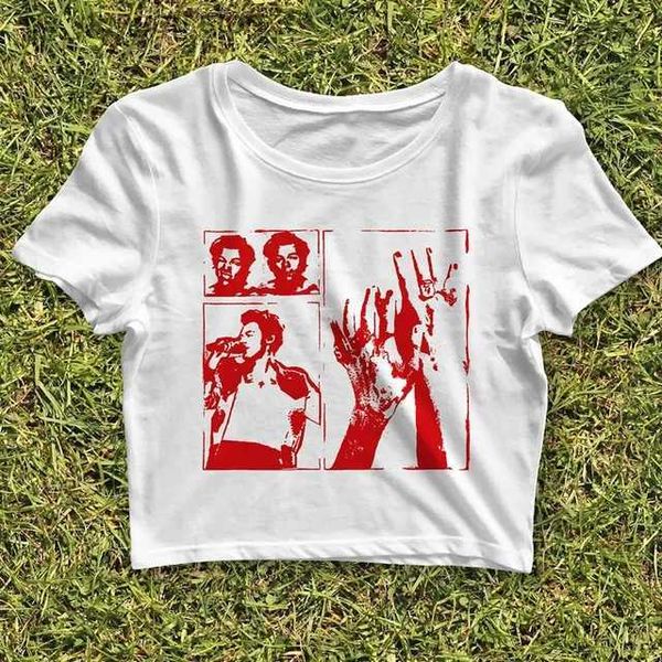 Frauen T-Shirt Vintage Harry Crop Top Frauen Ästhetik 2000er Jahre T-Shirt Trendy Baby T Ladies Y2K Baby T 90er Grunge Kleidung Fashion Party T-Shirt 1 T240415