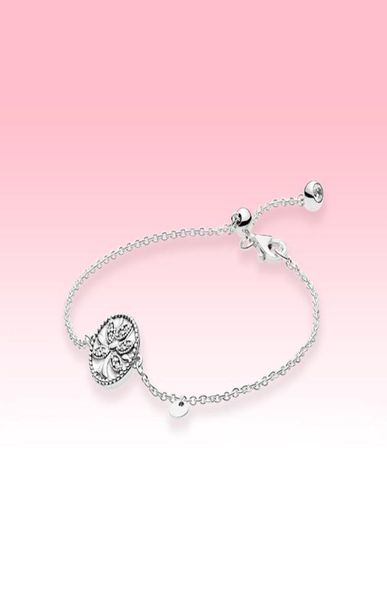 Bracciale per cursore per alberi per alberi da famiglia scintillanti Gioielli per le ragazze per la festa per P 925 braccialetti di dimensioni regolabili in argento sterling con box2791011 originale 2791011