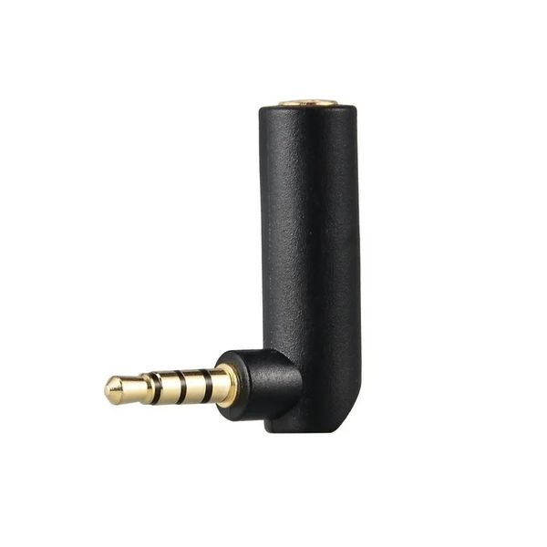 2024 90 graus Angulado à direita 3,5 mm Male para fêmea Adaptador Filhote de fone de ouvido Audio Microfone conector estéreo Jack para 90 graus