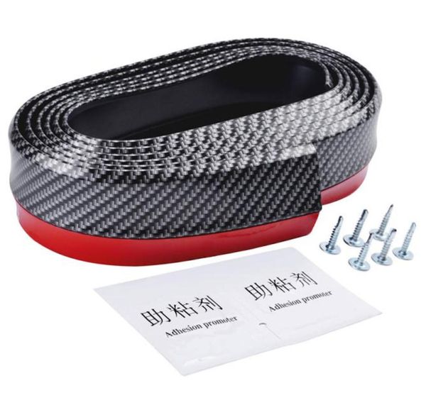 25m82ft Universal Car Front Stoßstange Lip Splitter Kohlefaser -Gummi -Spoiler -Protektor Strip3120836