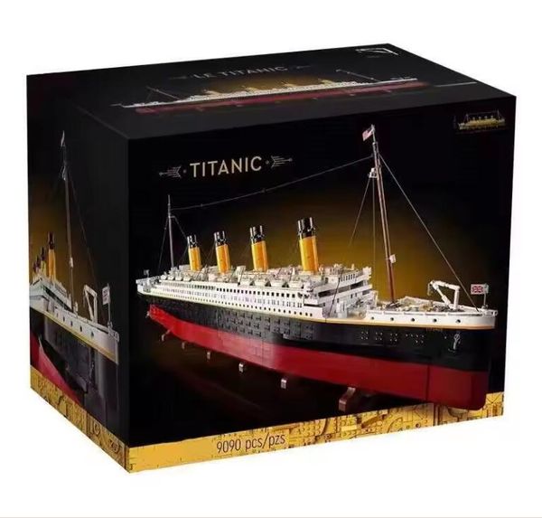 Filme Titanic Large Cruise Boat Navio de navio a vapor Jumbo Diy Assemble