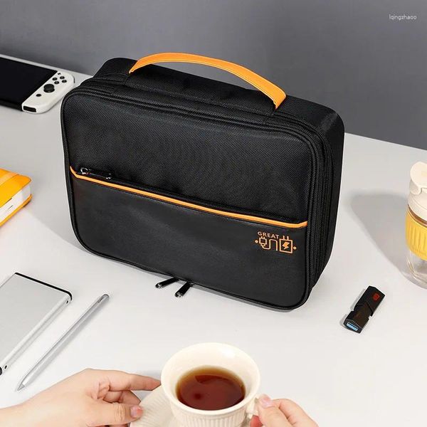 Bolsas de armazenamento Black Grandes organizadores digitais de viagens portáteis para casa acessórios Cabos Power Bank Gadgets Bolsa