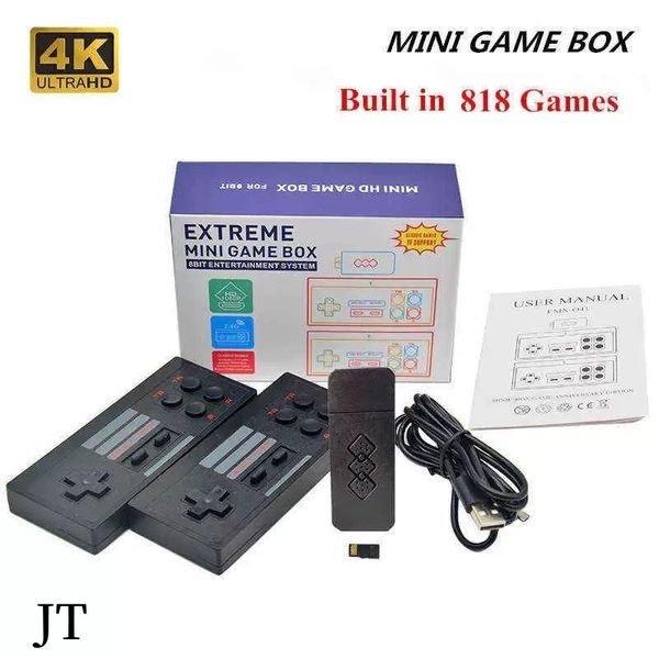 POR SEA SEM RESPONHECIMENTO 4K TV VÍDEO VÍDEO DE VEBELO PORTÁVEL DE GAMES PORTÁVEIS DE MOLHAÇÃO JOYSTICK HDTV 818 RETRO Classic Games Consoles Kids Presente JT