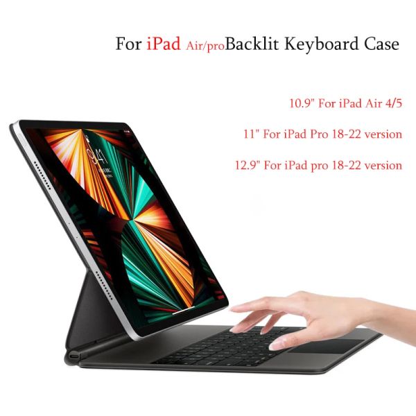 Tastaturen Backlight Magic Tastatur für iPad Pro 18 19 20 21 22 Version Gneration iPad Air5 iPad Air4 Tastatur Folio Backbeleuchtung Tastatur Hülle