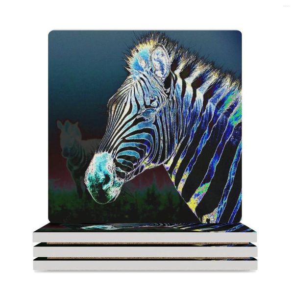 Tabelle Mats Zebra Notebook Print Wild Pography Journal für Studenten Dschungel FO Ceramic Coasters (Square)